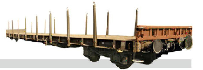 4-axle flat wagon type Rgs for container transportations